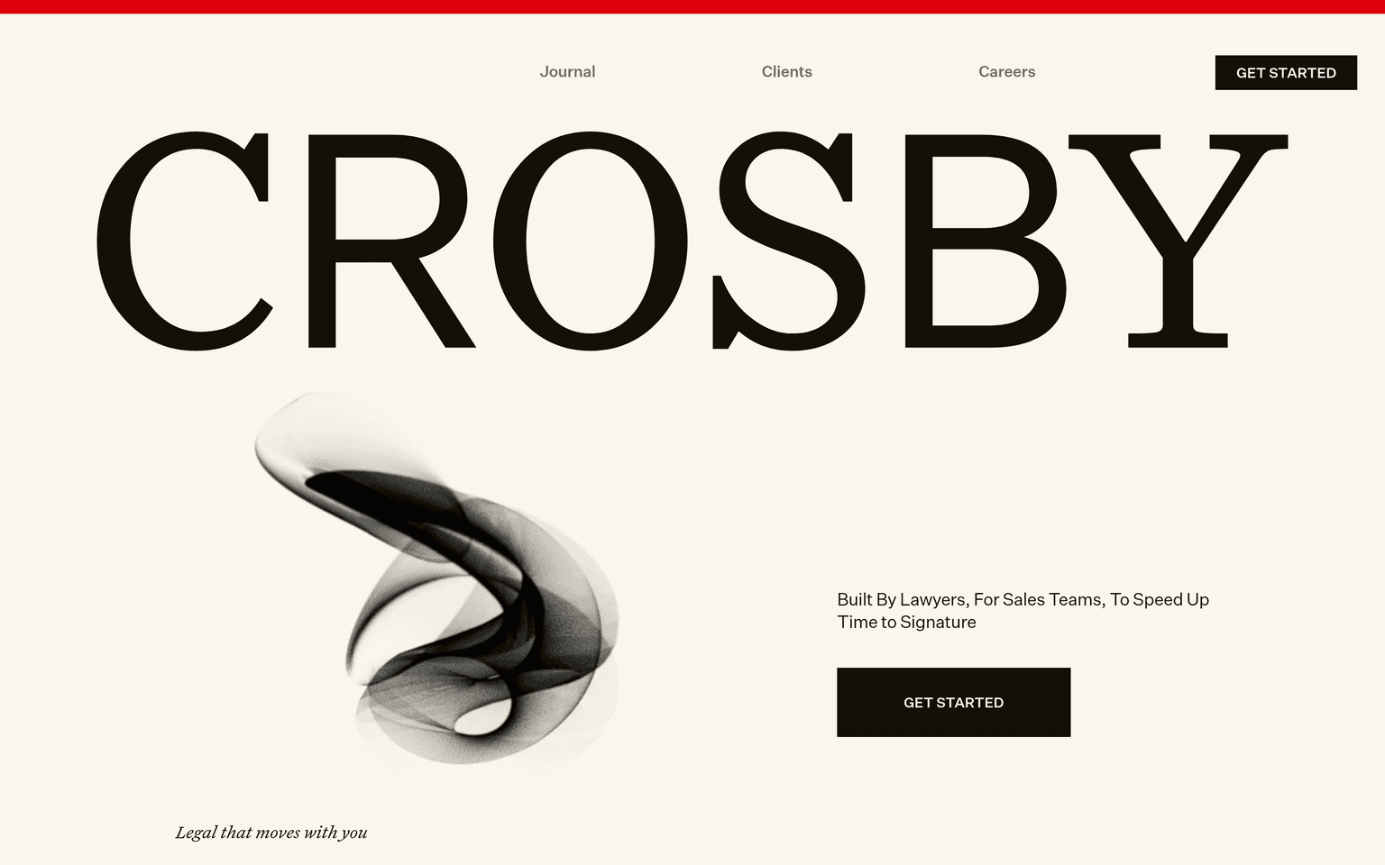 Crosby website homepage screenshot showing the product