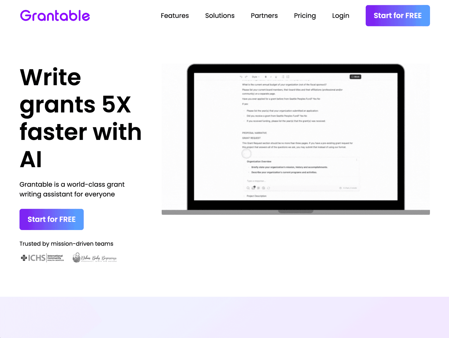 AI-powered grant writing tool