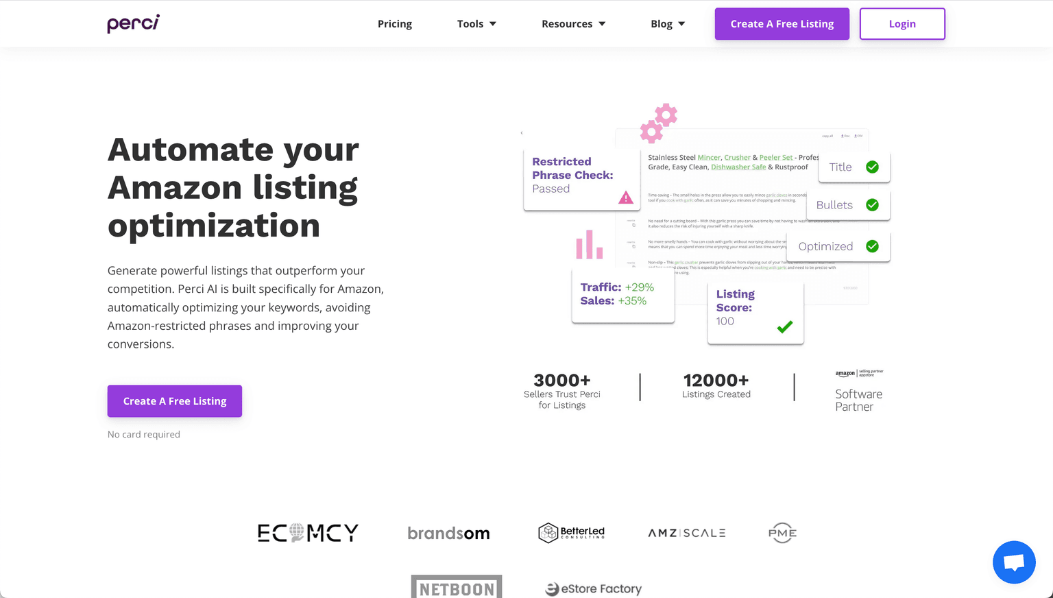 Perci e-commerce tool screenshot