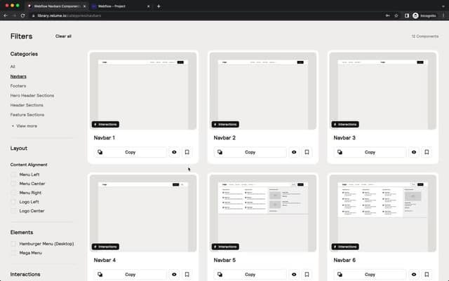 Relume Library - Largest Figma & Webflow Components Library
