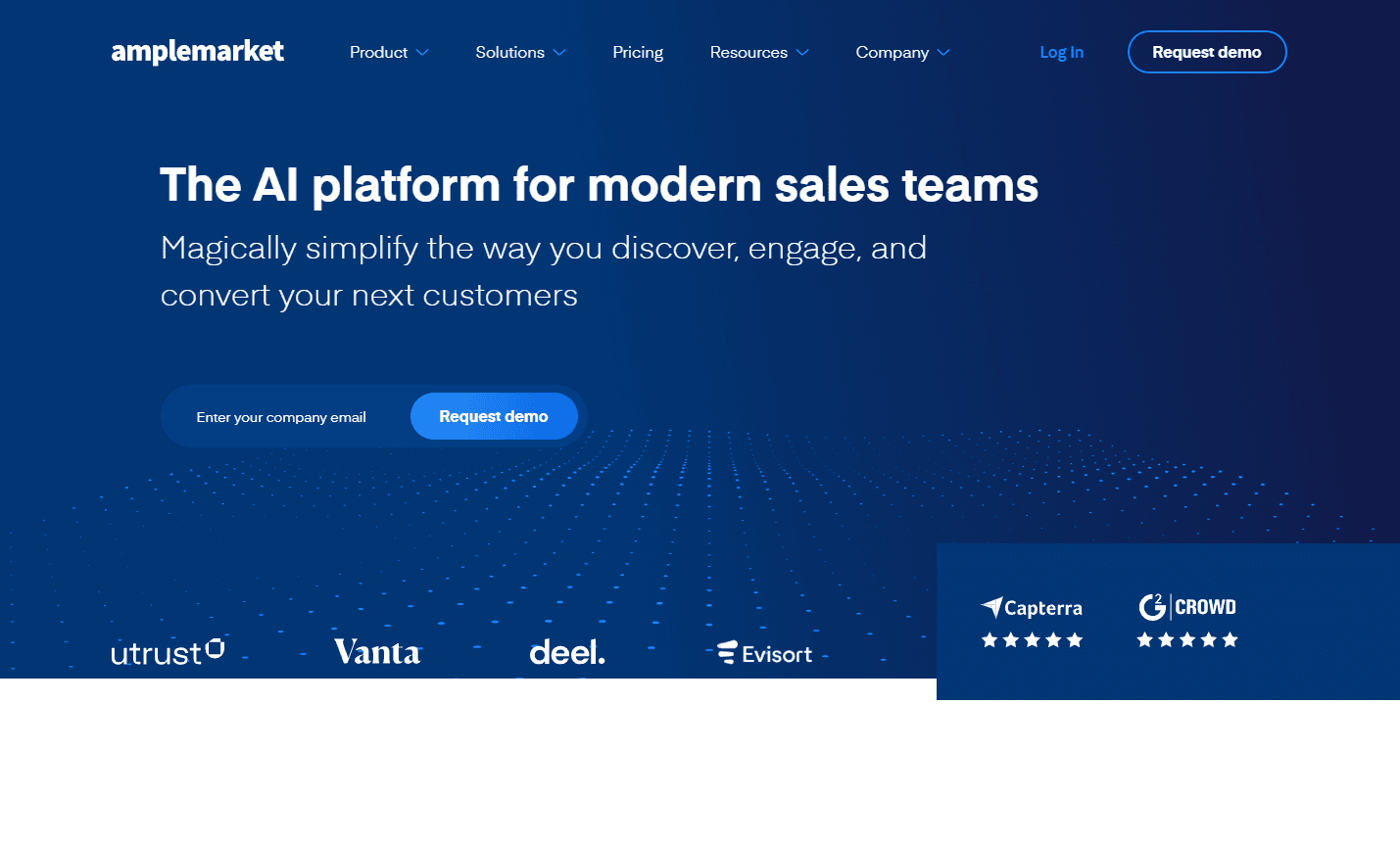 Sales team collaborating using Amplemarket platform.