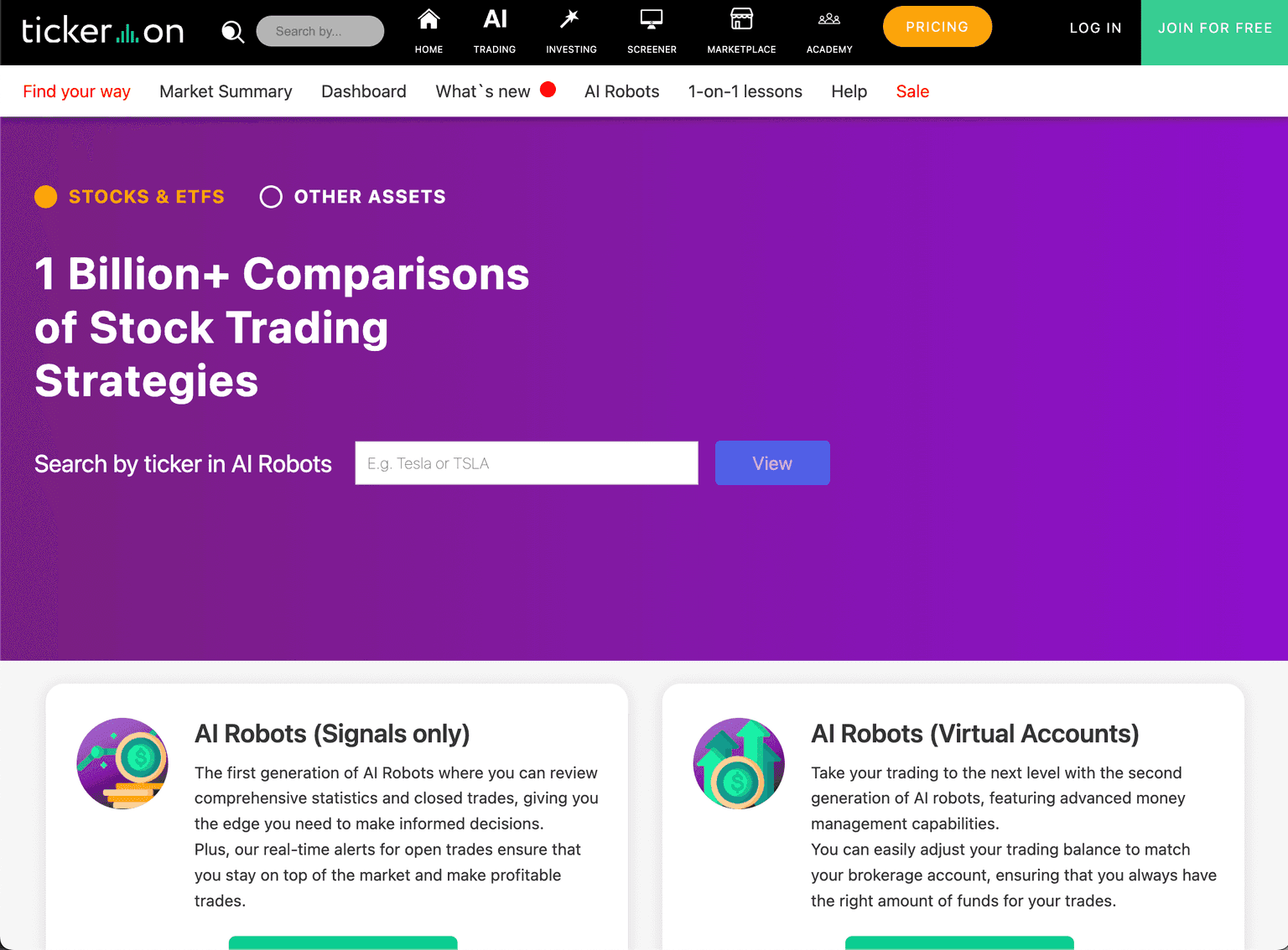 Tickeron - AI-powered Trading Platform