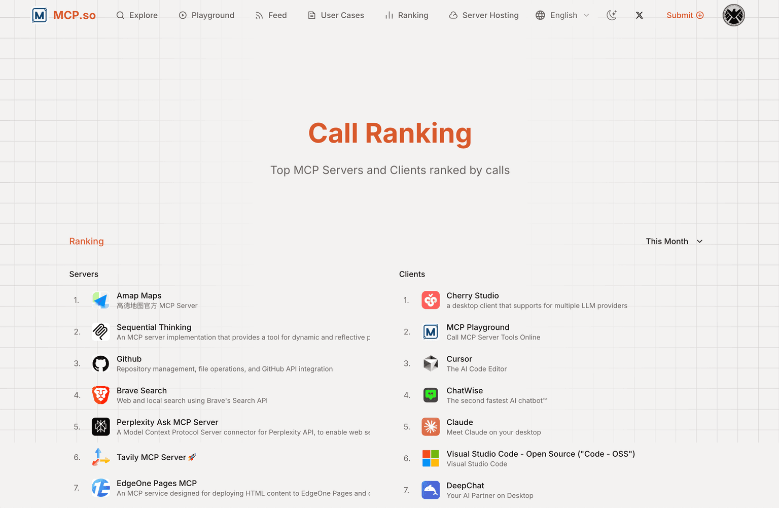 MCP.so developer tools tool screenshot