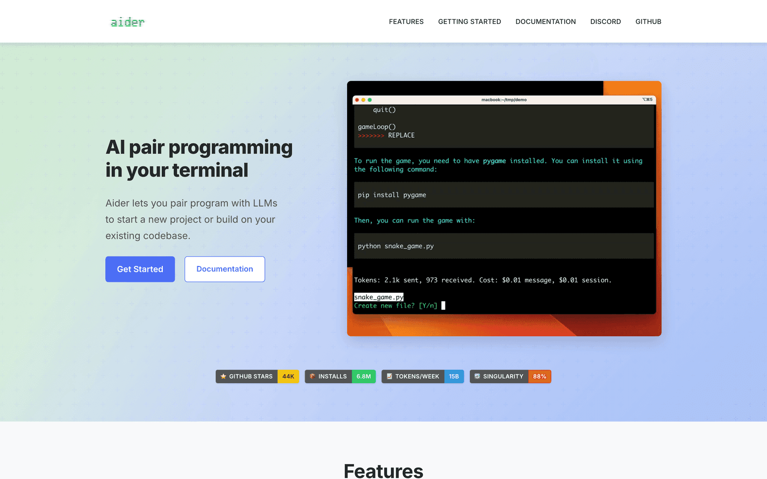 Aider Screenshot