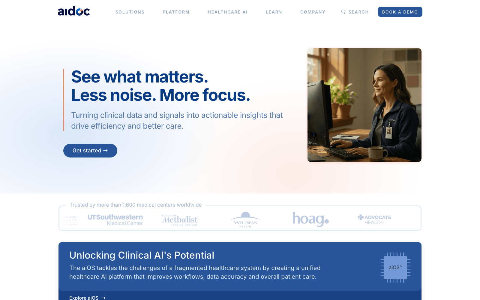 Aidoc healthcare tool screenshot