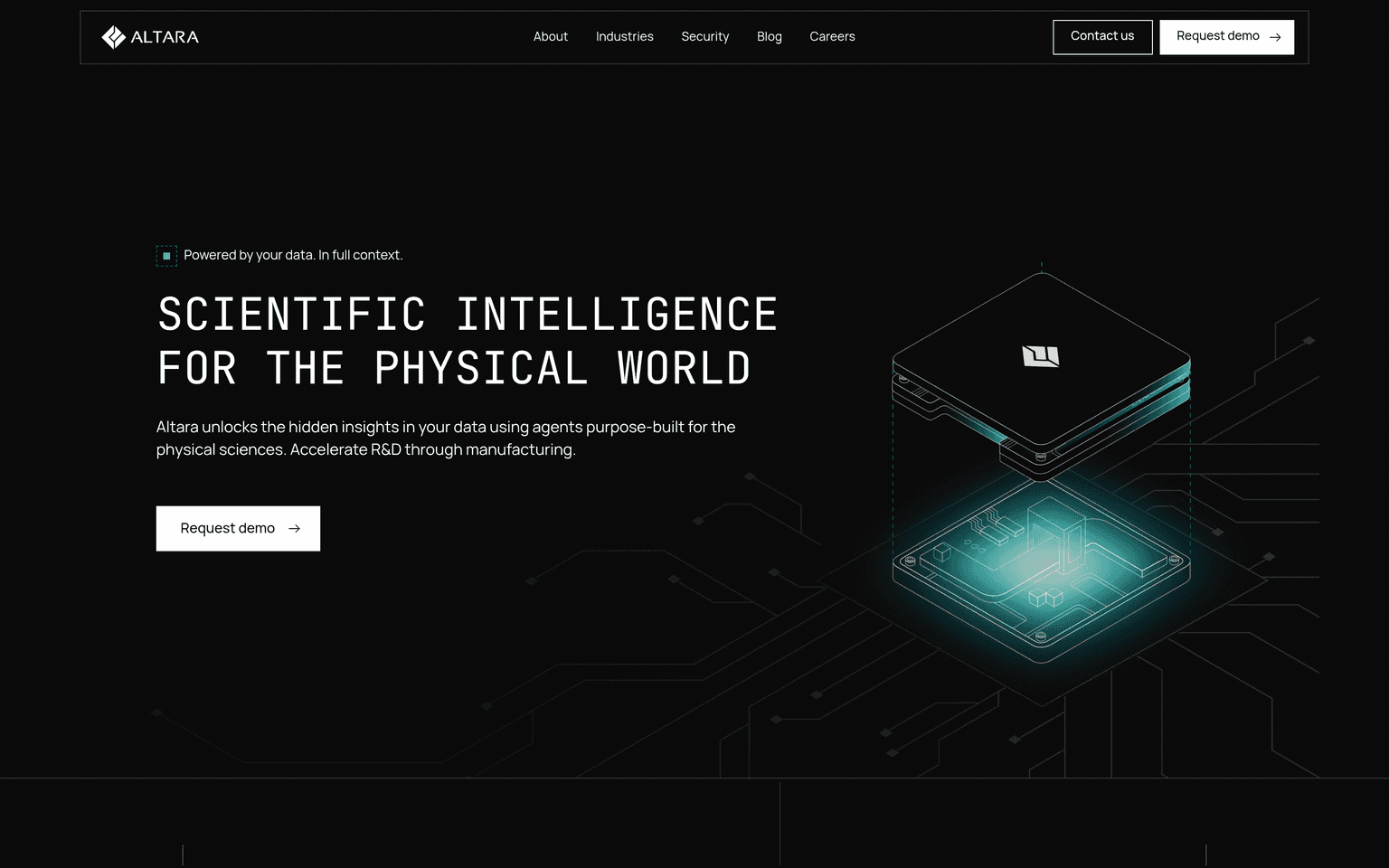 Altara product interface dashboard screenshot homepage view