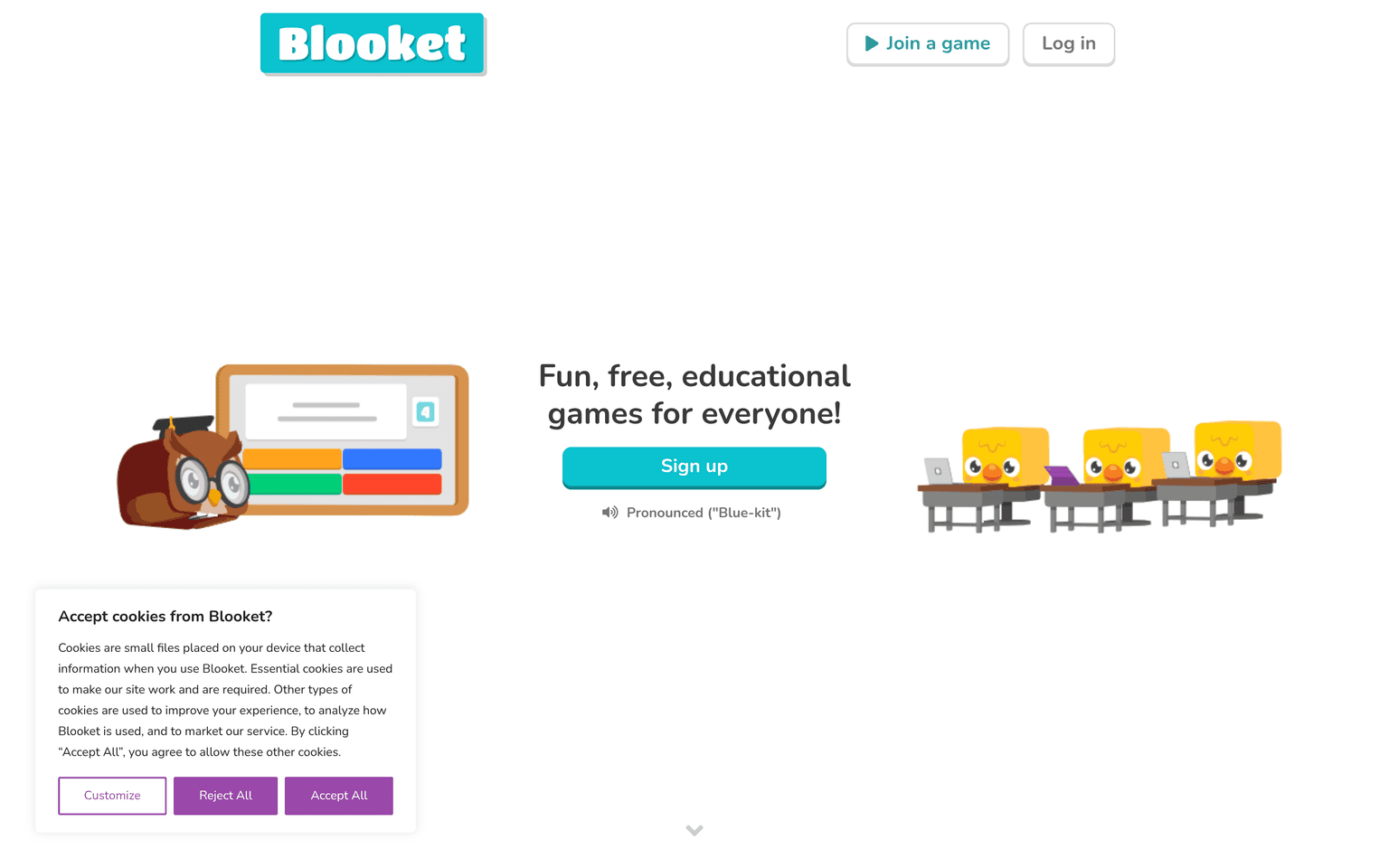 Blooket product interface dashboard screenshot homepage view