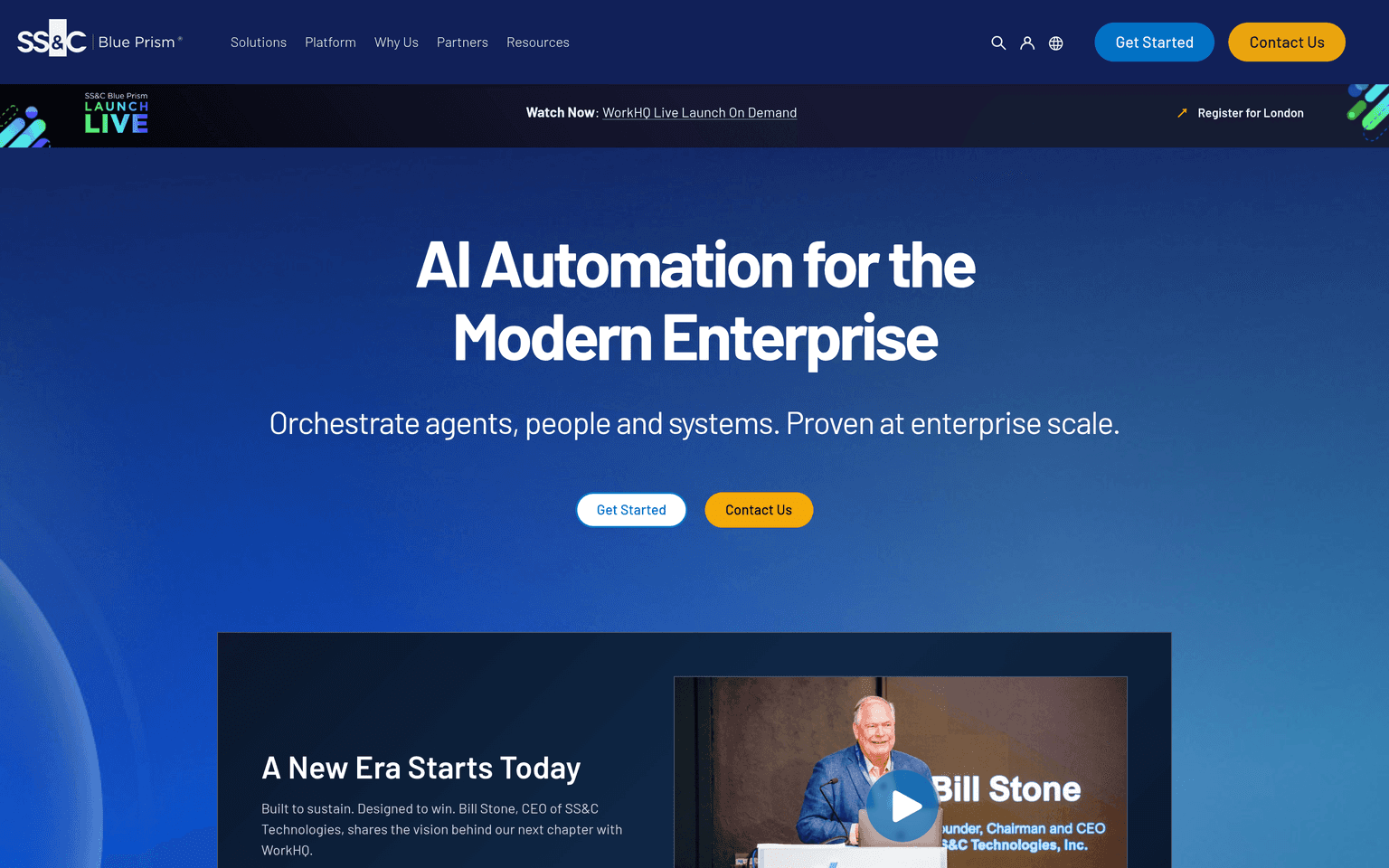 SS&C Blue Prism product interface dashboard screenshot homepage view