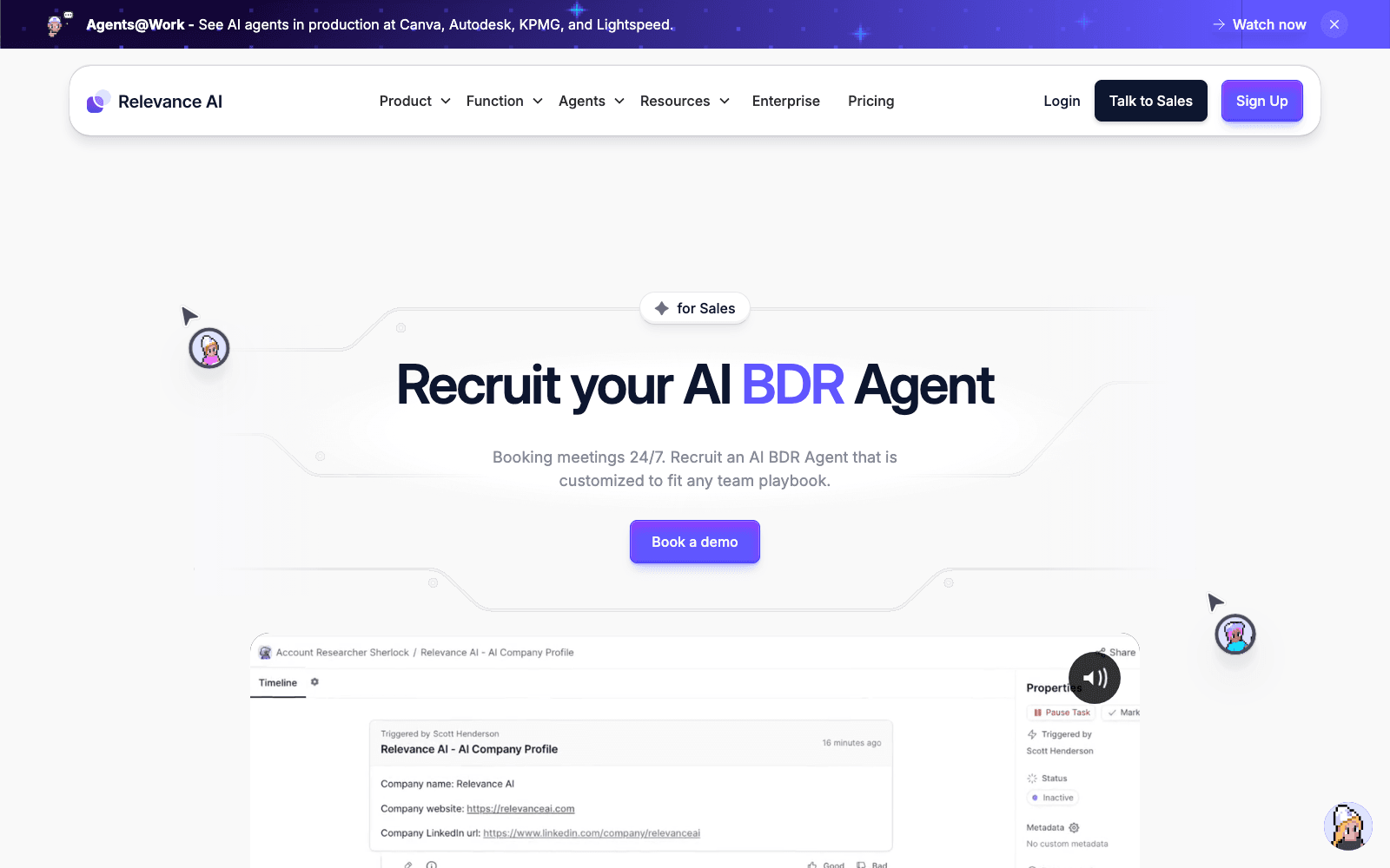 Bosh.ai sales & revops tool screenshot