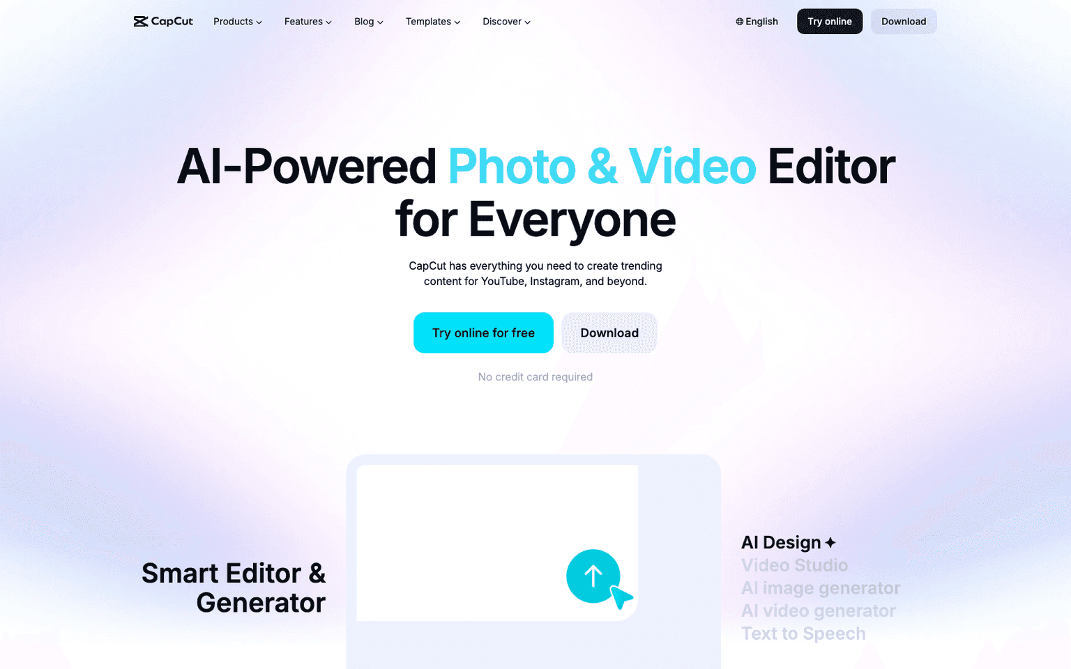 CapCut video creation tool screenshot