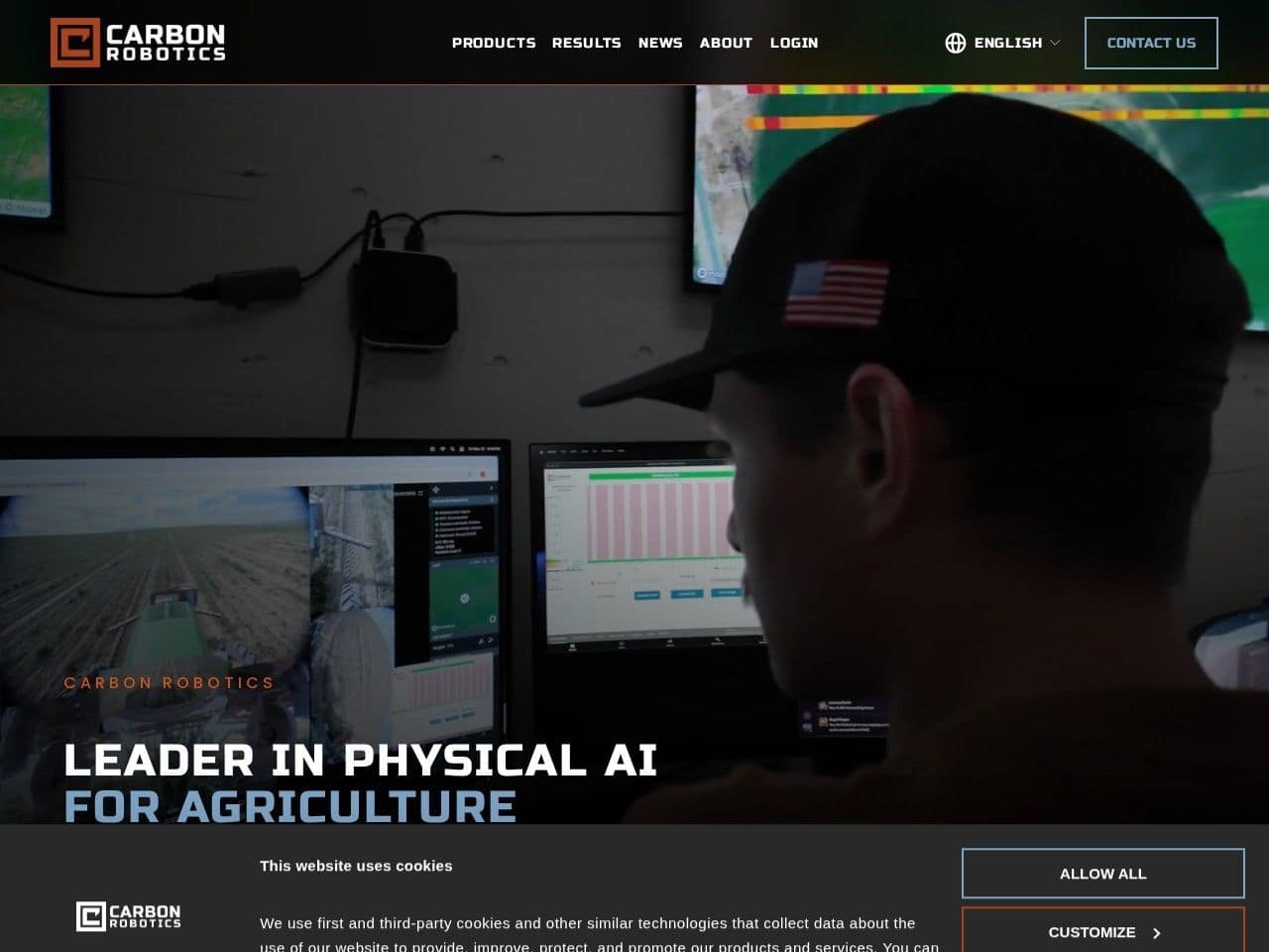 Carbon Robotics product interface dashboard screenshot homepage view