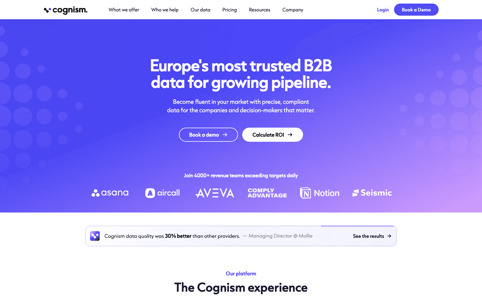Cognism sales & revops tool screenshot