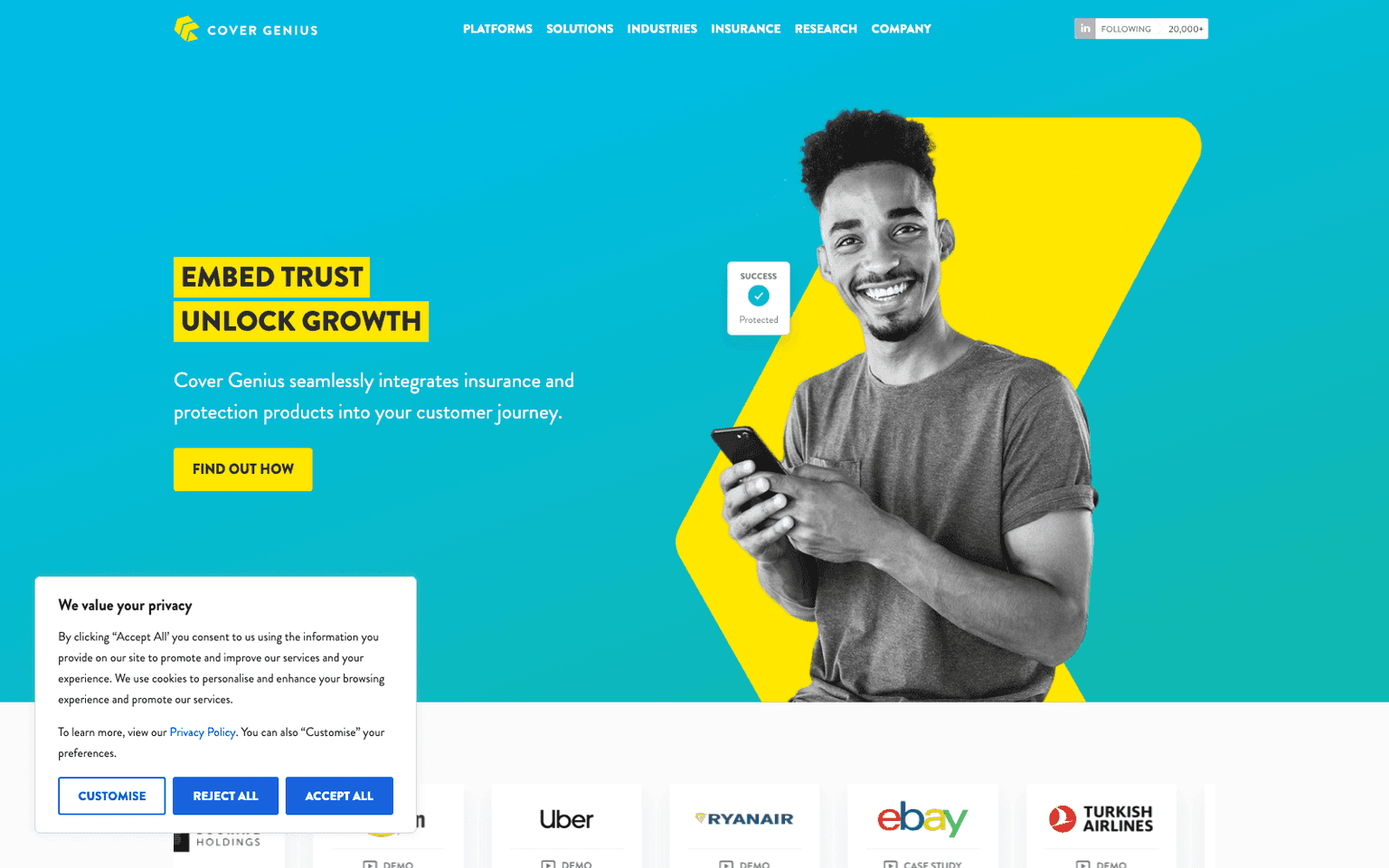 Cover Genius insurance tool screenshot