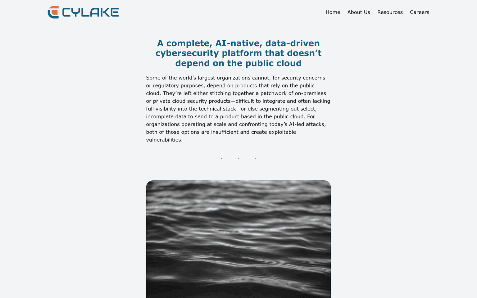 Cylake product interface dashboard screenshot homepage view
