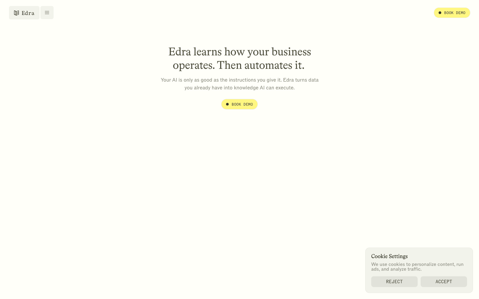 Edra AI workflow automation tool screenshot