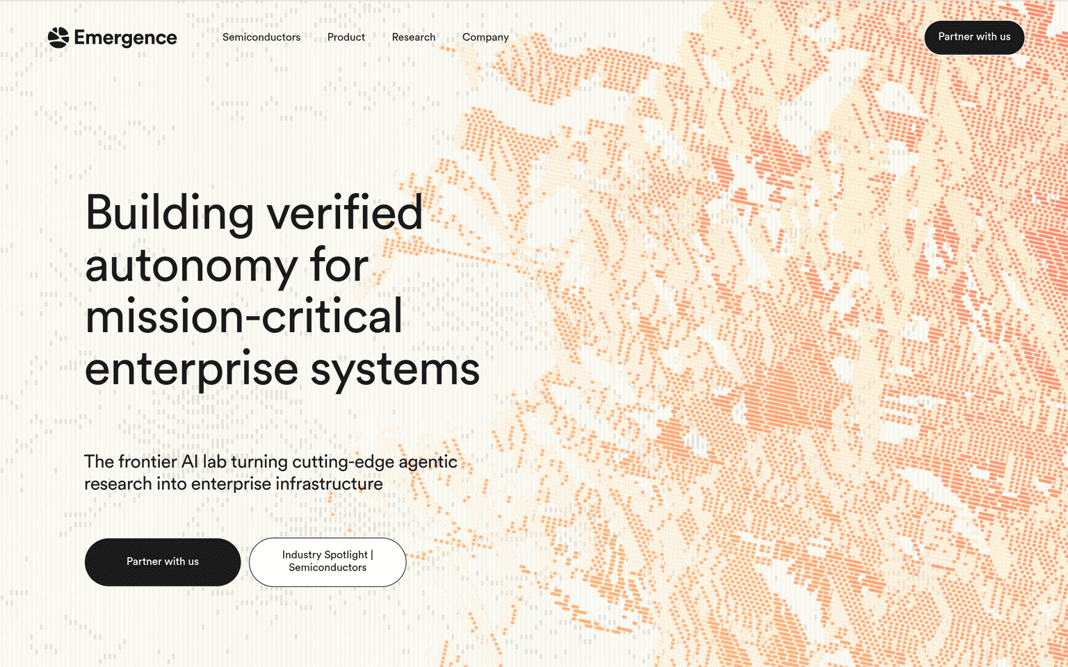 Emergence product interface dashboard screenshot homepage view