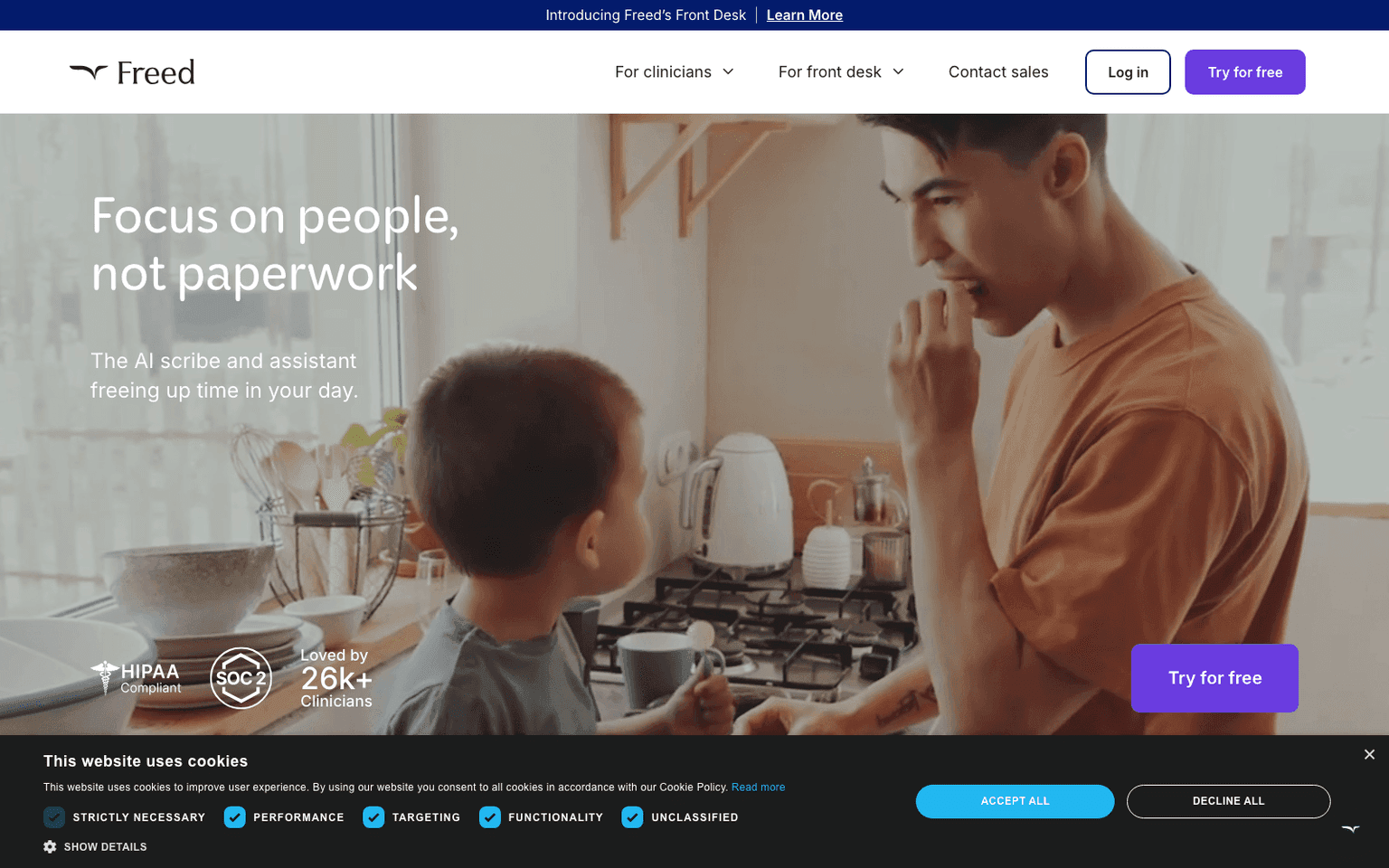 Freed AI healthcare tool screenshot