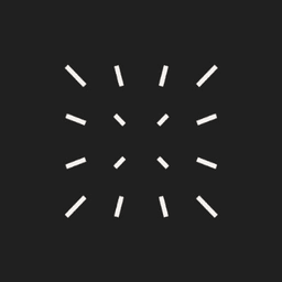 Periodic Labs radiating dash grid brand logo mark on dark background