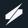 Saronic angular white lightning brand logo mark on dark navy background