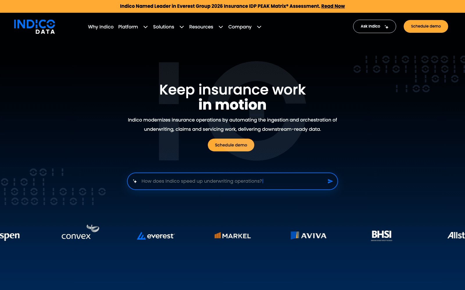 Indico Data insurance tool screenshot