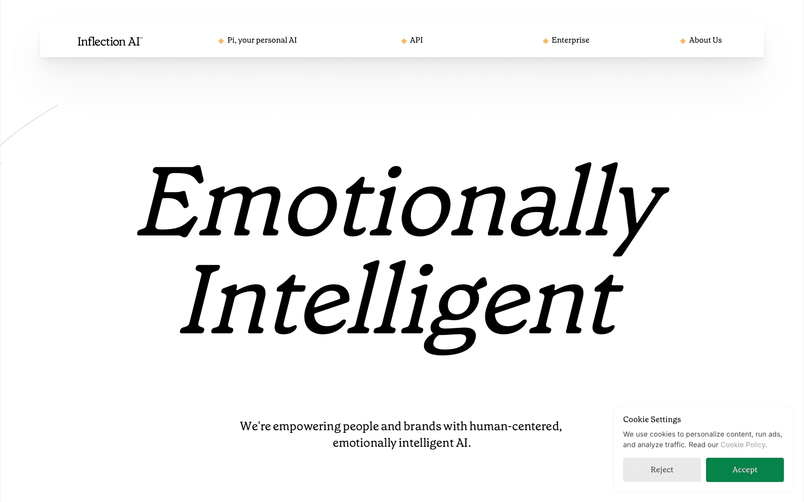 Inflection AI ai/ml models tool screenshot