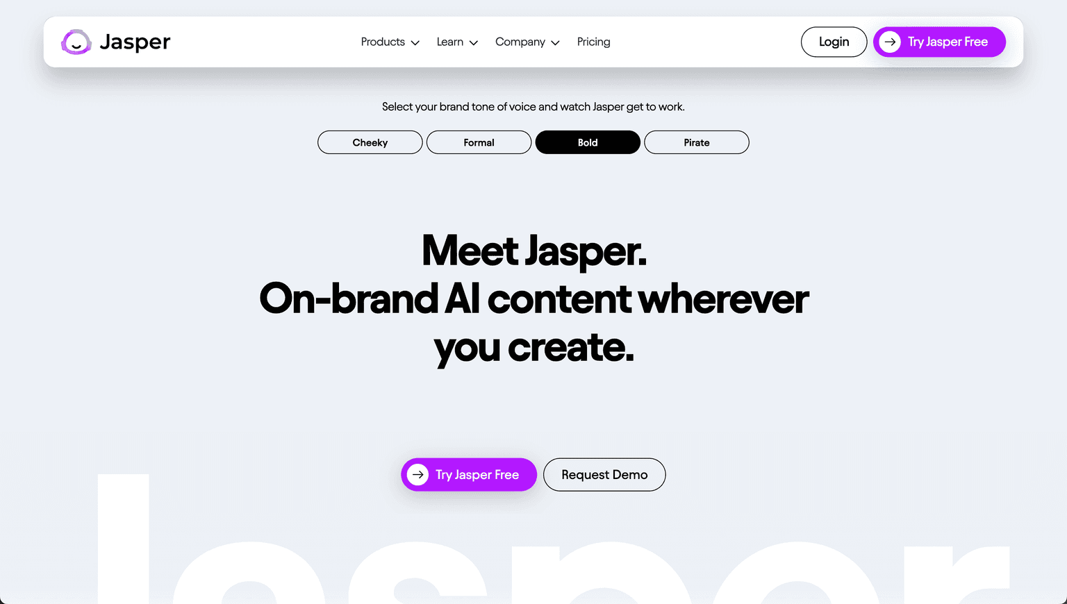 Jasper marketing & seo tool screenshot
