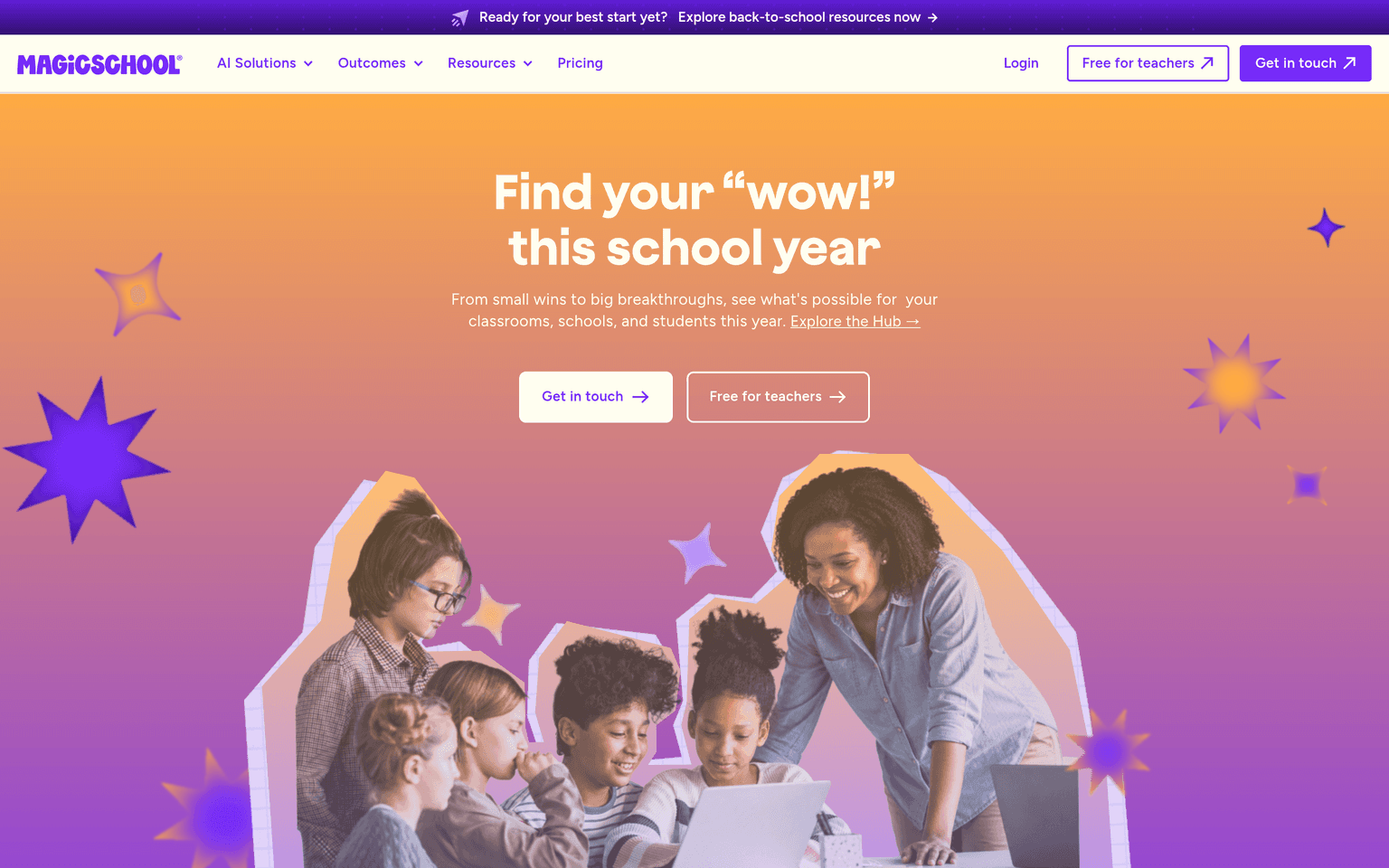 MagicSchool AI product interface dashboard screenshot homepage view