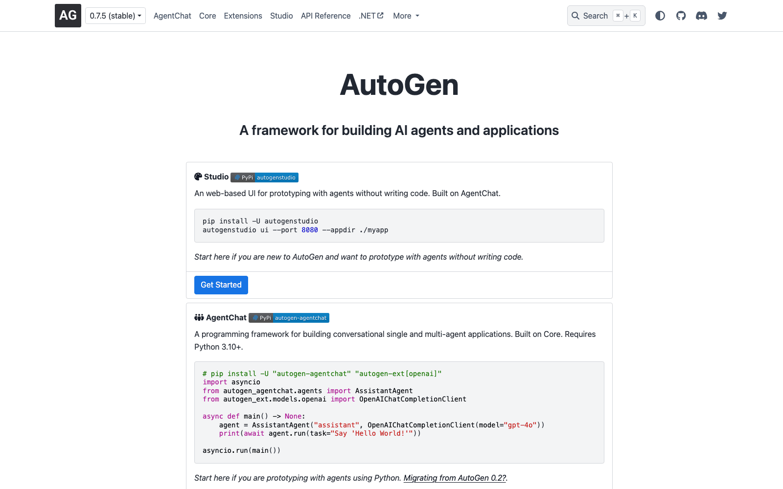 Microsoft AutoGen developer tools tool screenshot