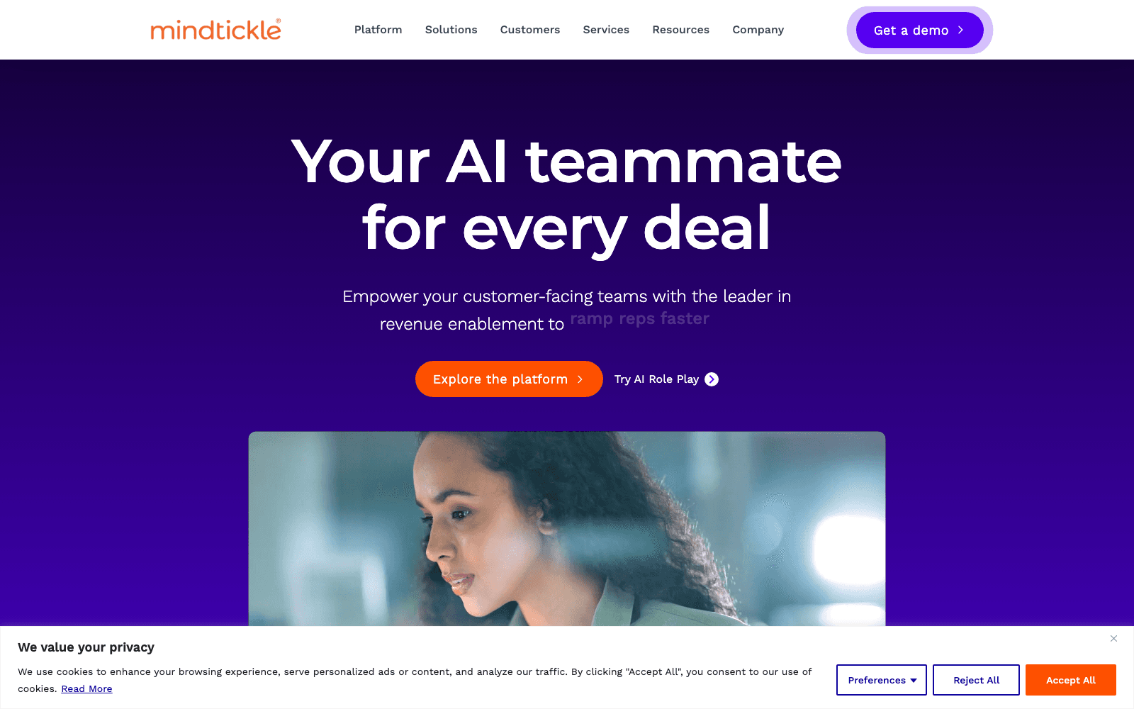 Mindtickle sales & revops tool screenshot