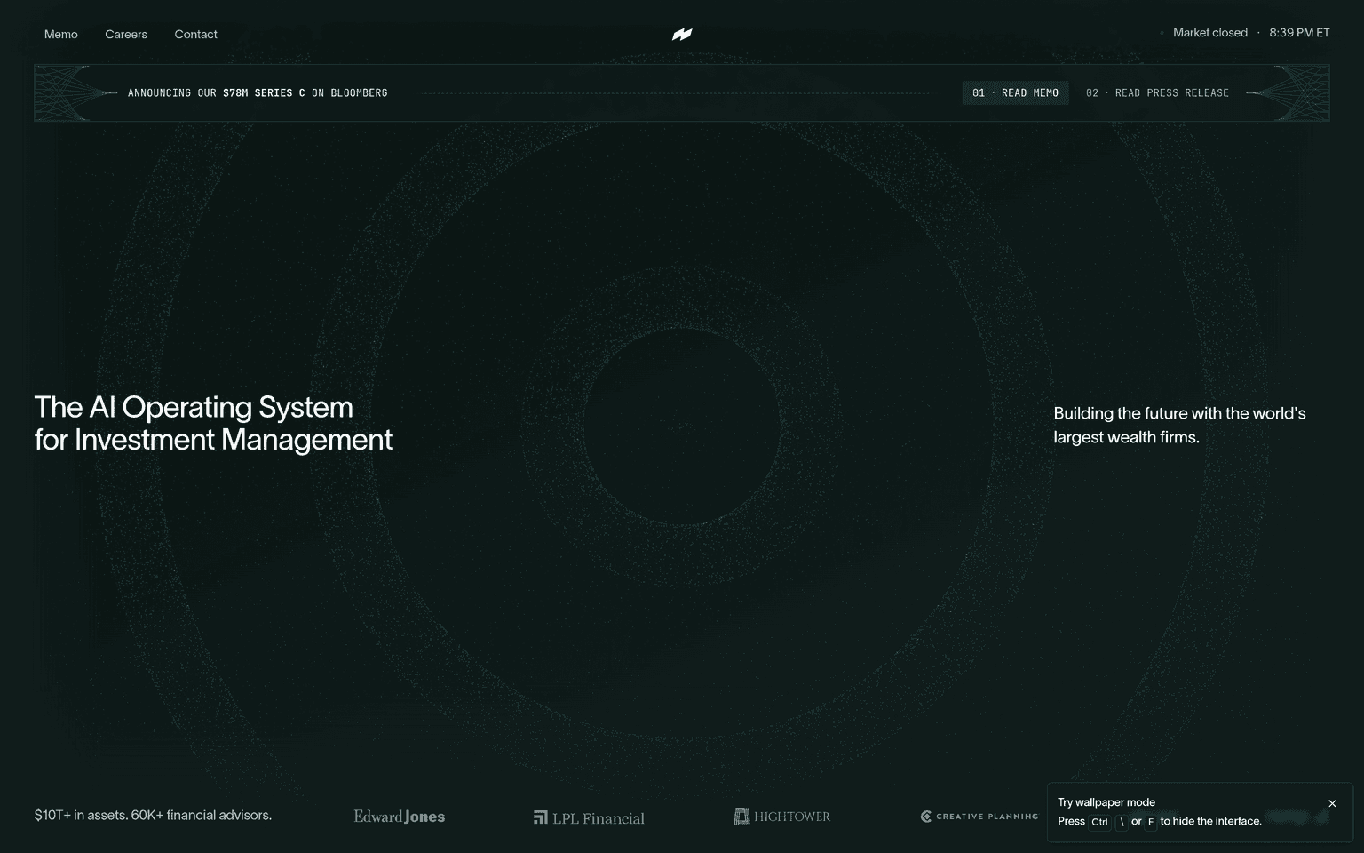 Moment product interface dashboard screenshot homepage view