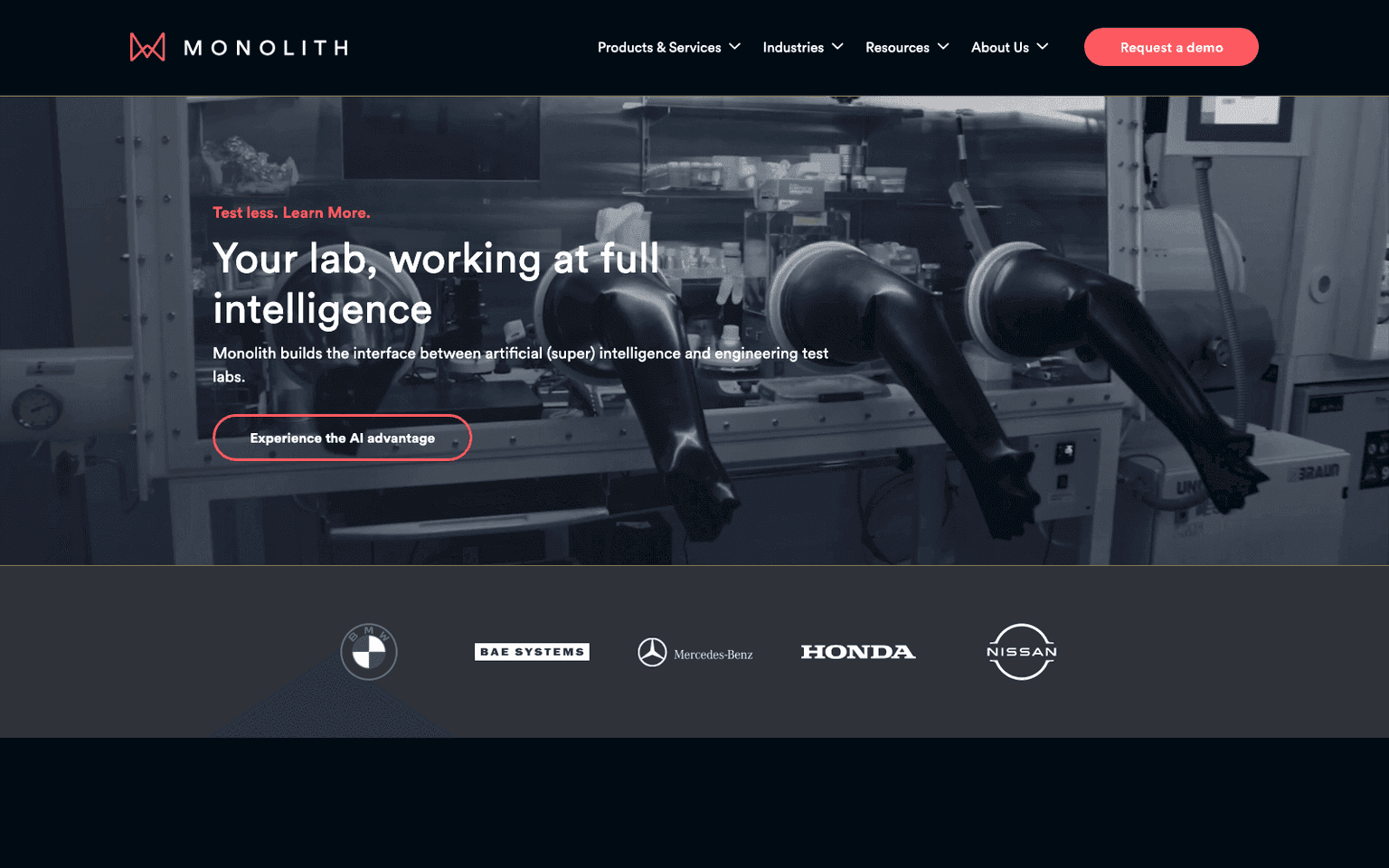 Monolith AI engineering & simulation tool screenshot