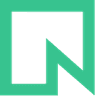 Neon green logo mark on dark background