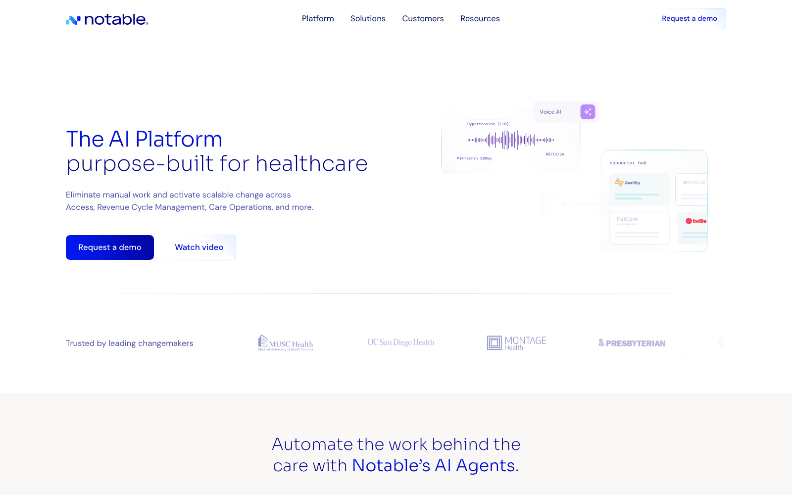 Notable healthcare tool screenshot