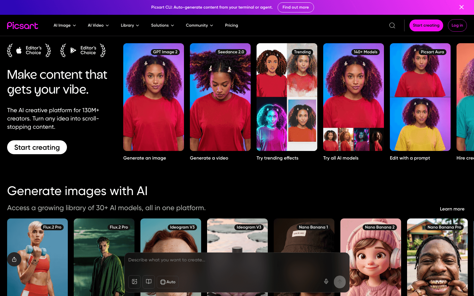 Picsart ai art & image creation tool screenshot