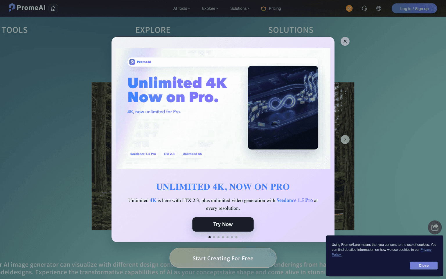 PromeAI ai art & image creation tool screenshot