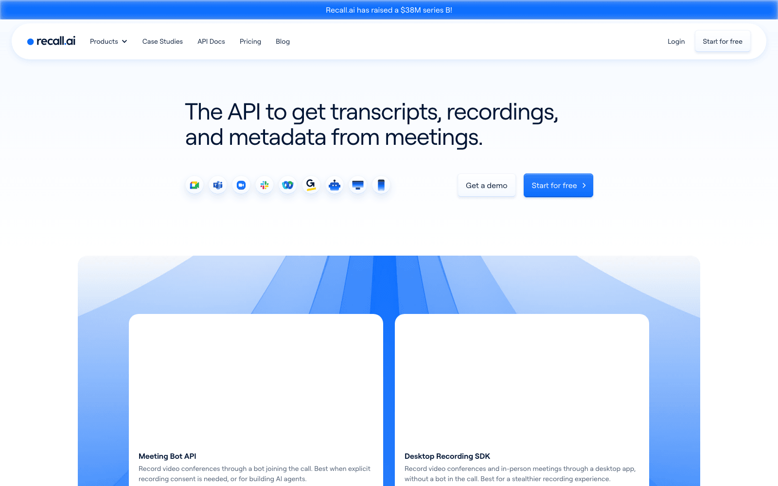 Recall.ai developer tools tool screenshot