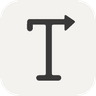 Typeahead logo, a bold letter T with a cursor arrow mark for the macOS autocomplete app