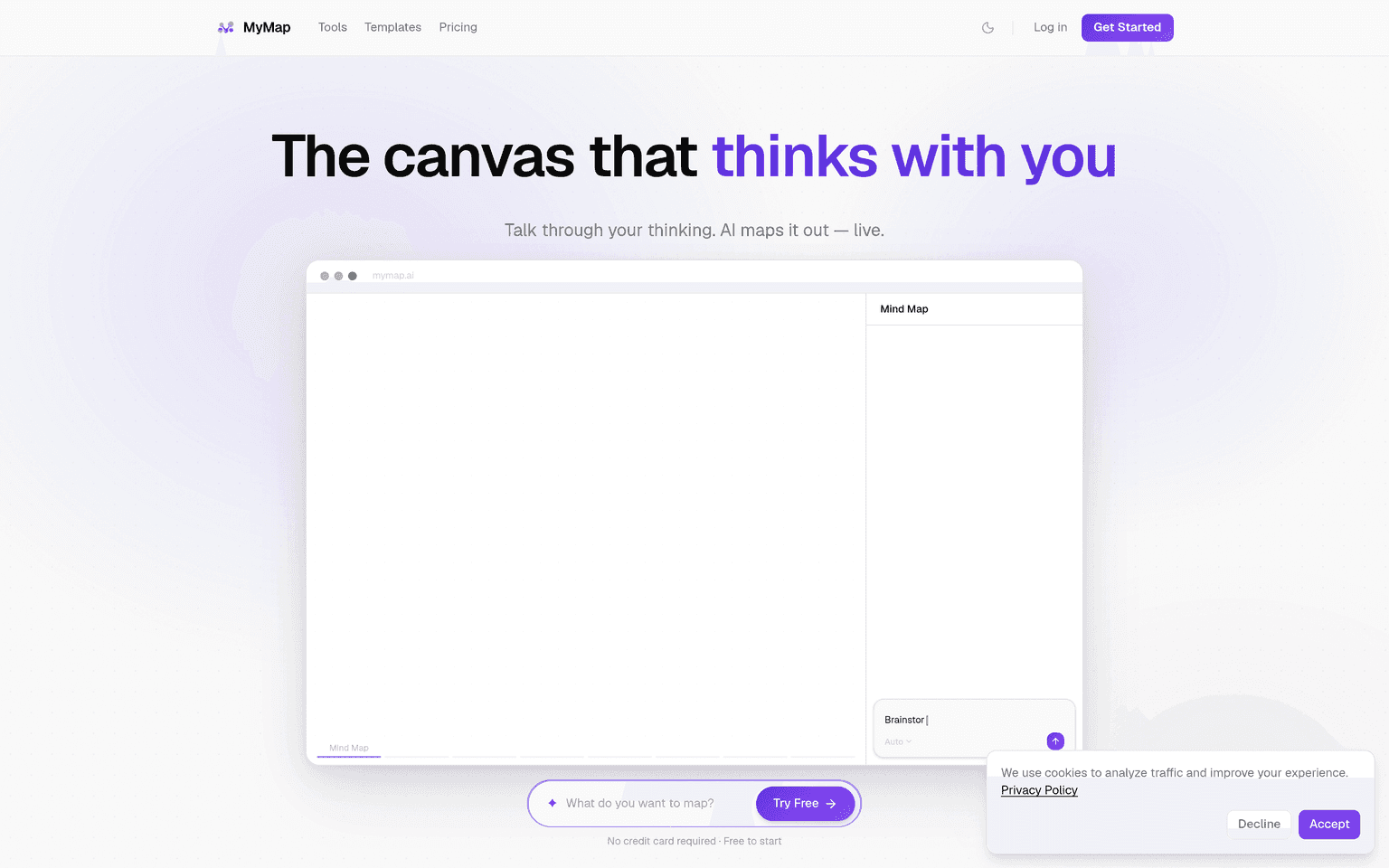 MyMap.AI chat based AI diagram and genogram generator screenshot