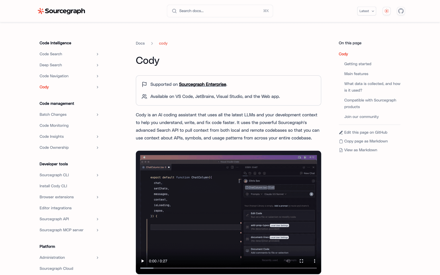 Sourcegraph Cody Screenshot