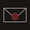 Sealed Rose logo, a dark envelope with a red rose wax-seal mark at the center