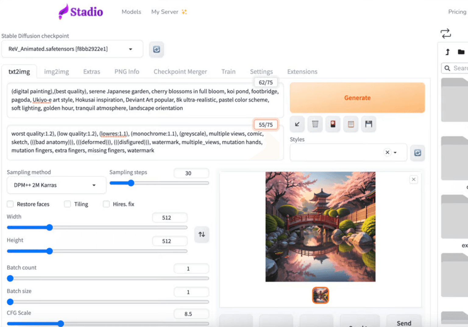 stadio AI dashboard