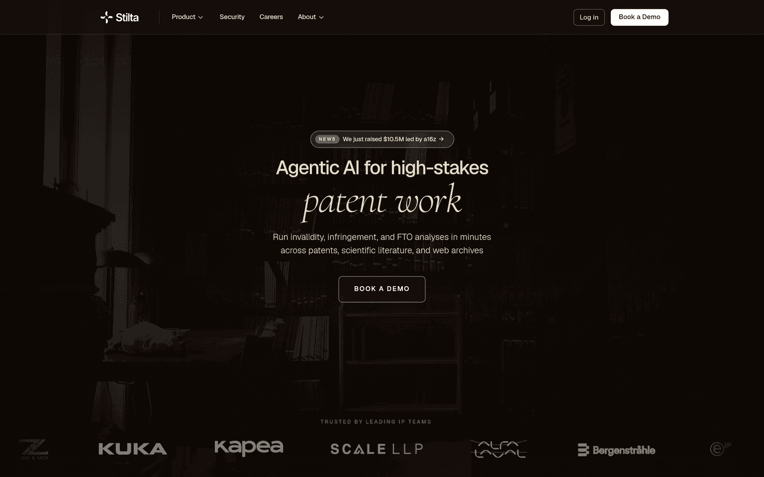 Stilta product interface dashboard screenshot homepage view