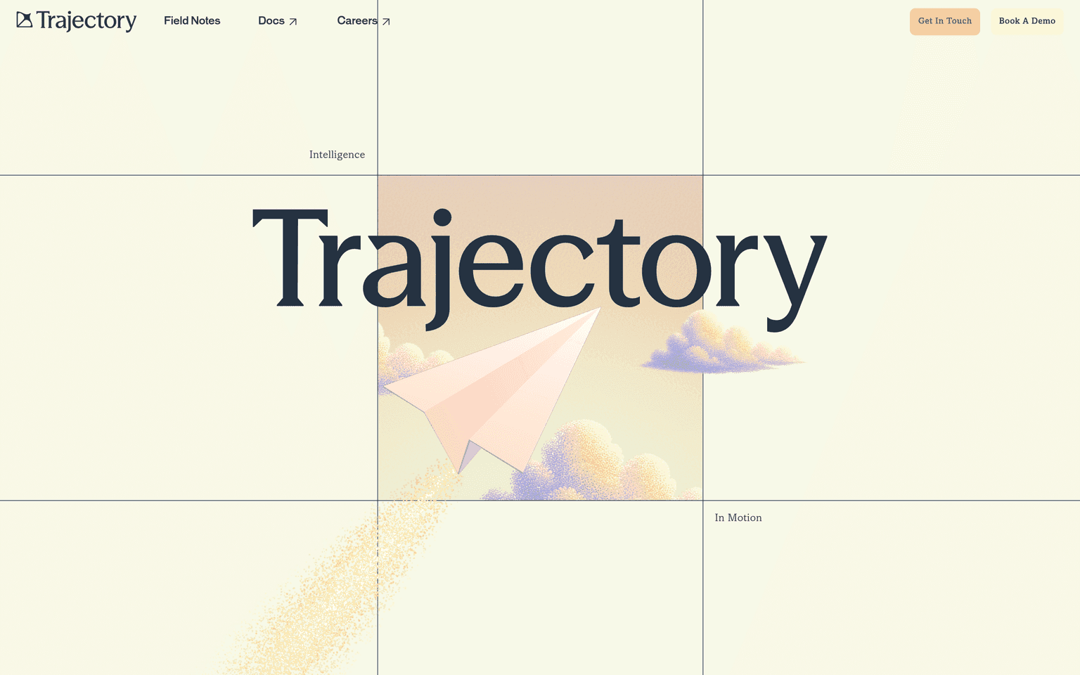 Trajectory product interface dashboard screenshot homepage view