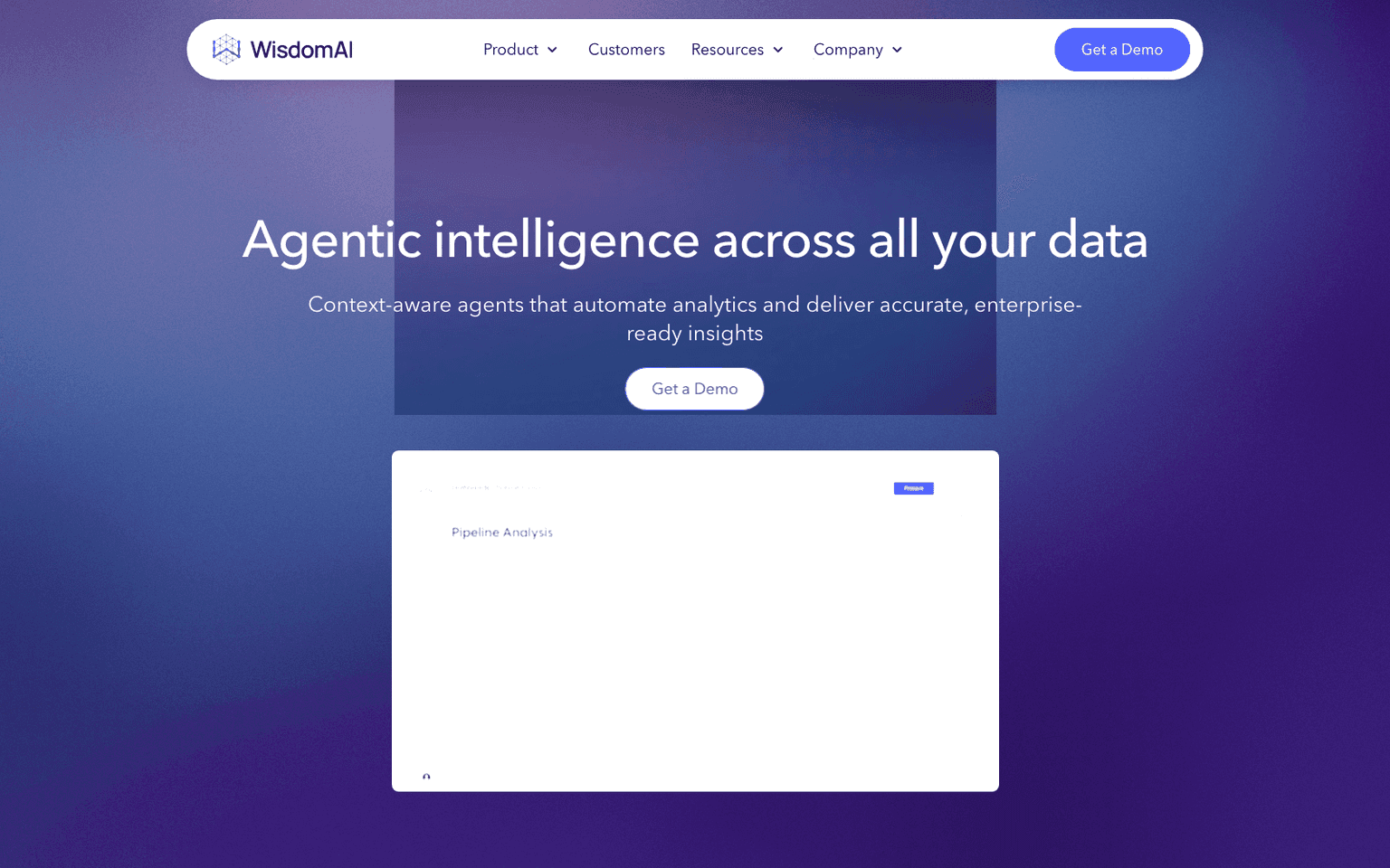 Wisdom AI bi & analytics tool screenshot
