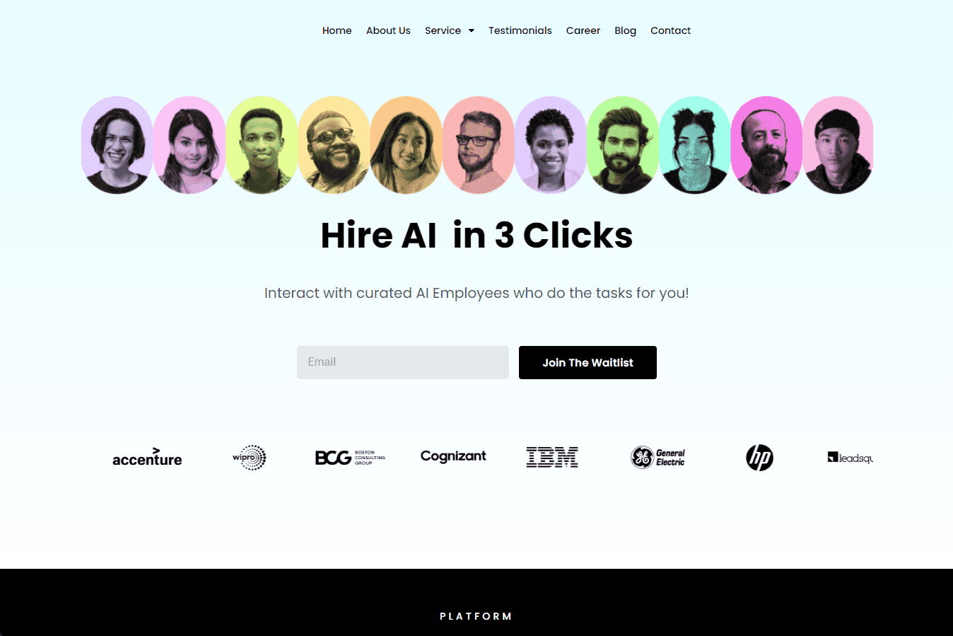 Write+ AI interface showing AI employee options