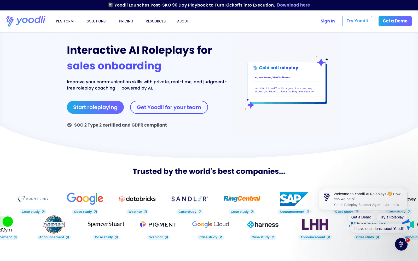 Yoodli productivity tool screenshot