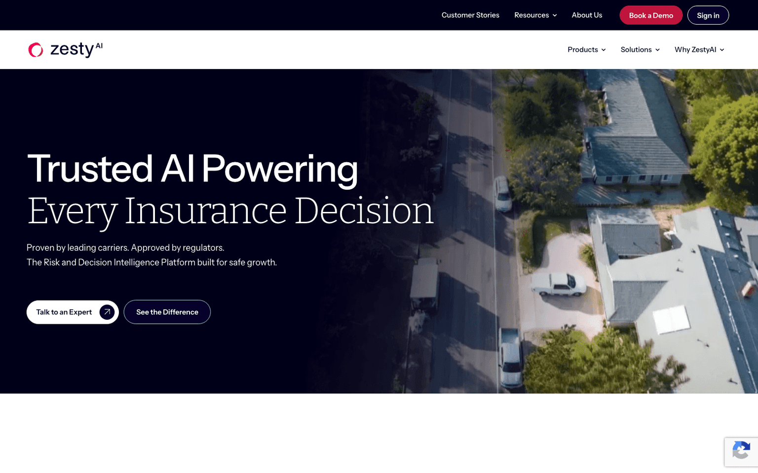 ZestyAI insurance tool screenshot