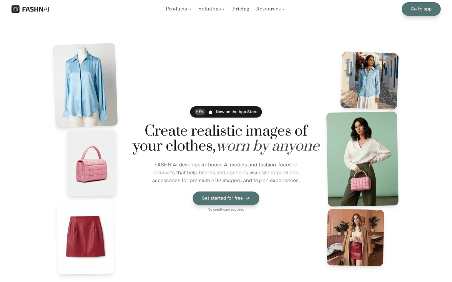 FASHN website homepage screenshot showing the product