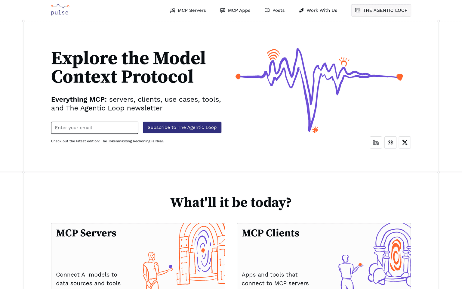 PulseMCP website homepage screenshot showing the product