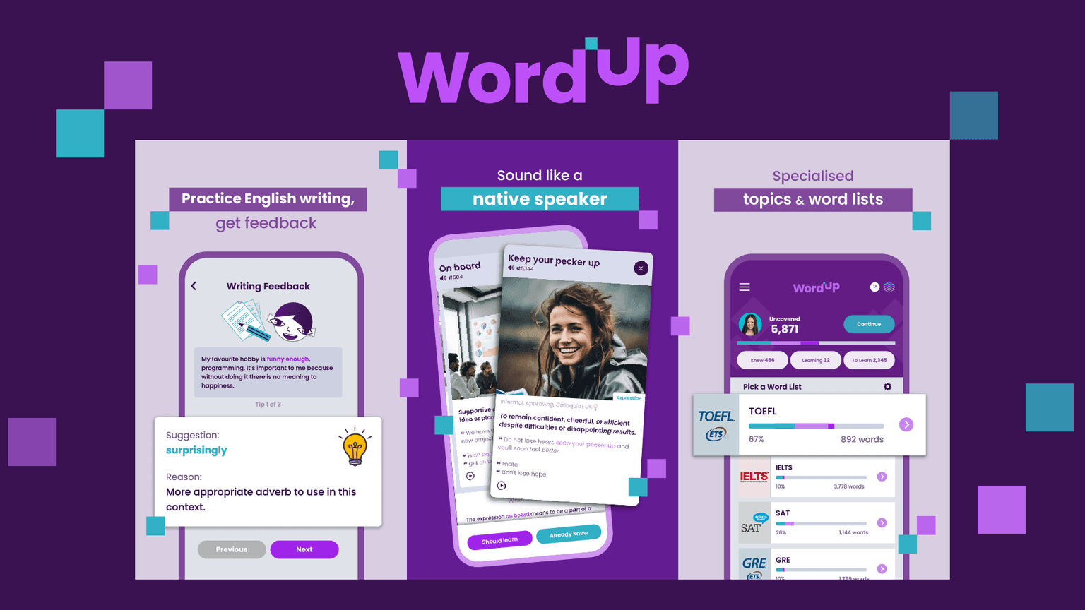 Interactive English learning app